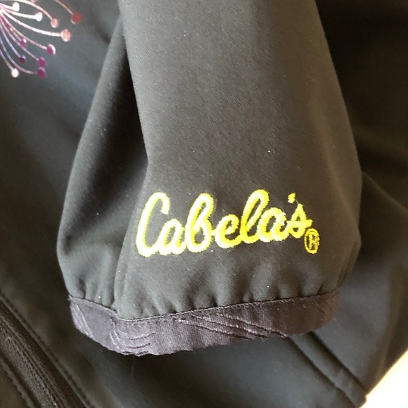 Cabela's Soft Shell Jacket Full Zip Floral Black size M - Picture 6 of 10